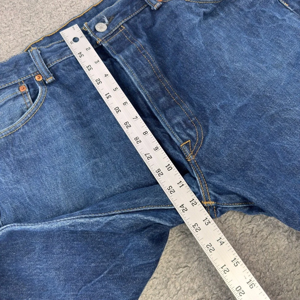 Levis 501 Original Fit Jeans Mens 36x28* Dark Wash Blue Button Fly Straight Leg‎